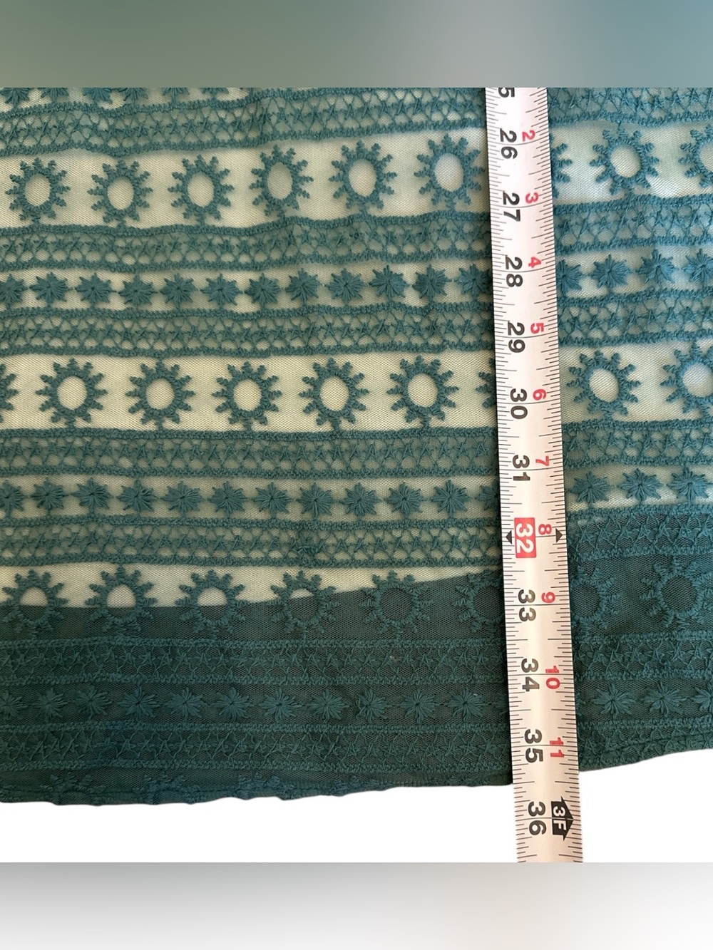 Altar’d State Teal Lace Fit & Flare Dress Sleeveless Boho Chic Medium - Picture 6 of 9